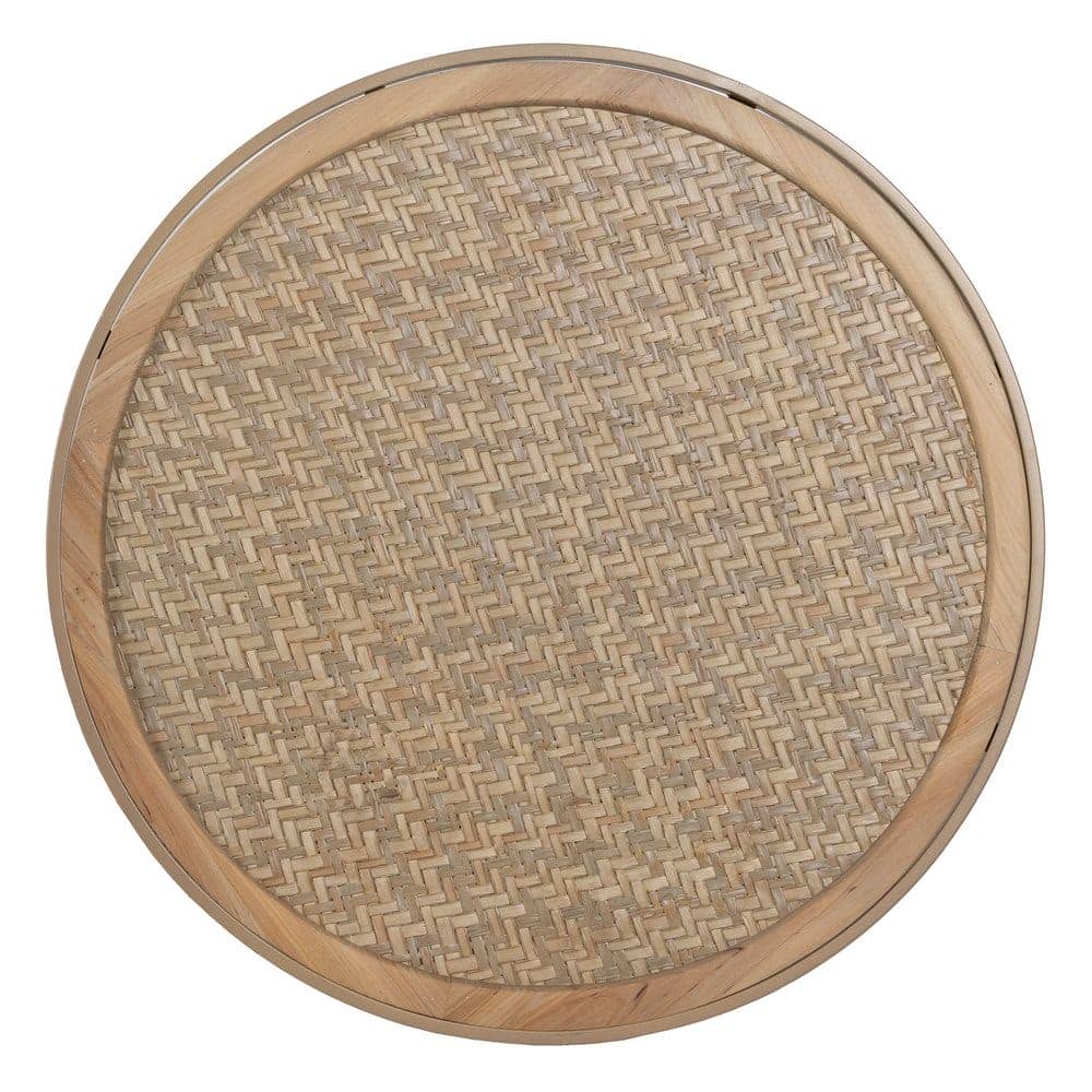 Mesa de Centro Natural de Metal y Ratán de 39 cm - Diseño Elegante y Sin Montaje - Imagen 7