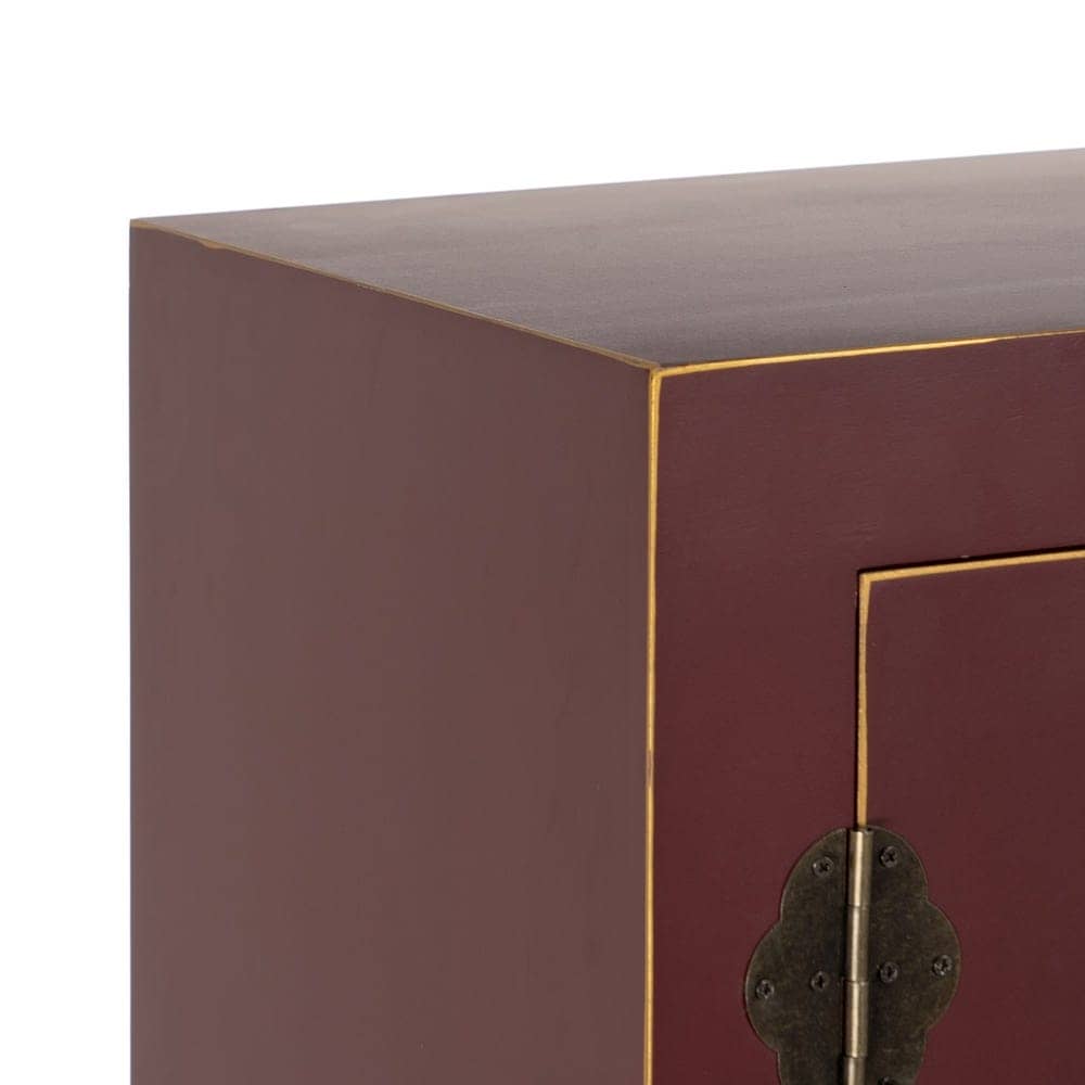 Armario de Madera Teja Estilo Oriente con Detalles Clásicos - 160 cm, Sin Montaje, 2 Lejas Desmontables - Imagen 3