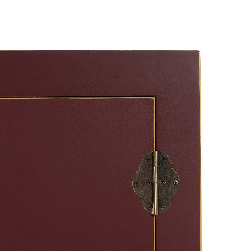Armario de Madera Teja Estilo Oriente con Detalles Clásicos - 160 cm, Sin Montaje, 2 Lejas Desmontables - Imagen 8