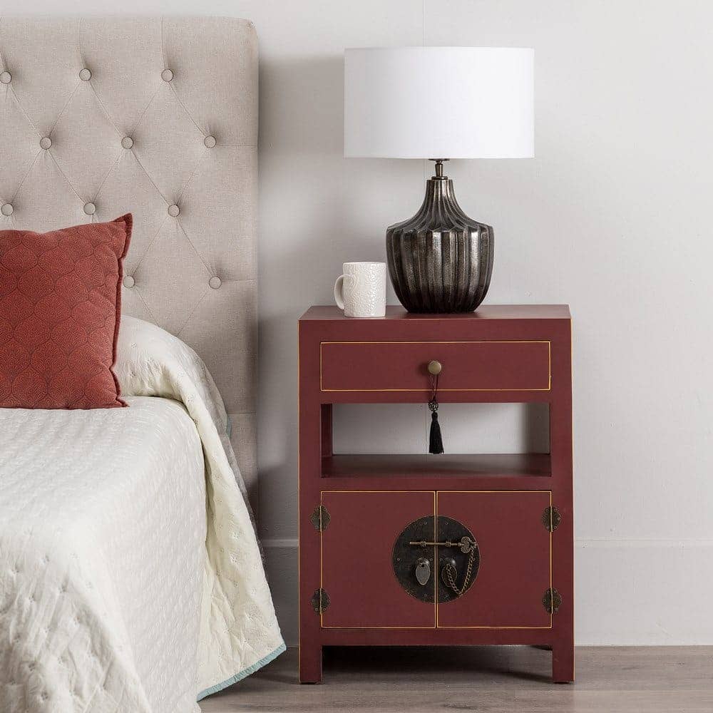 Mesita de Teja de Madera Estilo Oriente 66 cm - Mueble Decorativo con Cajones y Puertas, Ideal para Salón y Comedor - Imagen 13