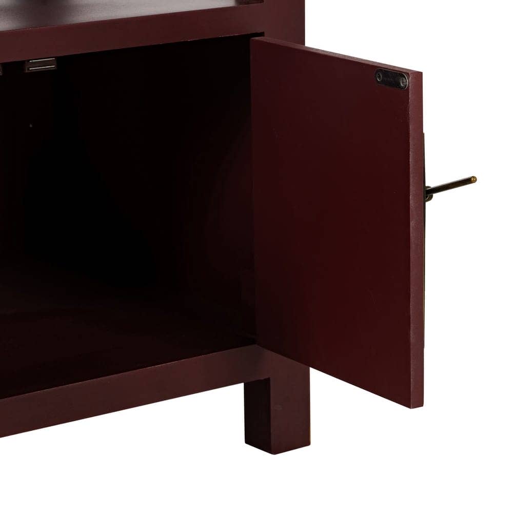 Mesita de Teja de Madera Estilo Oriente 66 cm - Mueble Decorativo con Cajones y Puertas, Ideal para Salón y Comedor - Imagen 7