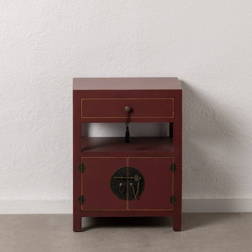 Mesita de Teja de Madera Estilo Oriente 66 cm - Mueble Decorativo con Cajones y Puertas, Ideal para Salón y Comedor - Imagen 12