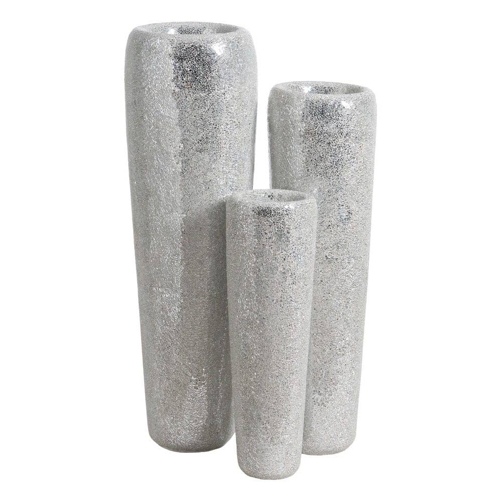 Jarrón Blanco de Fibra de Vidrio 30x30x109,5 cm con Orificio Superior - Imagen 3