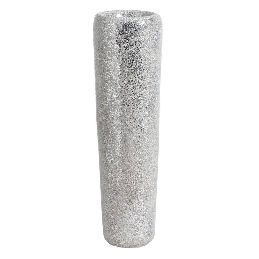 Jarrón Blanco de Fibra de Vidrio 30x30x109,5 cm con Orificio Superior - Imagen 4
