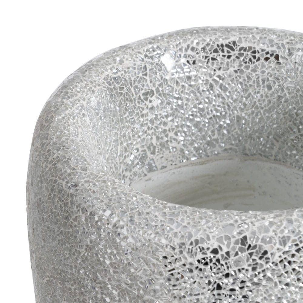 Jarrón Blanco de Fibra de Vidrio 30x30x109,5 cm con Orificio Superior - Imagen 5