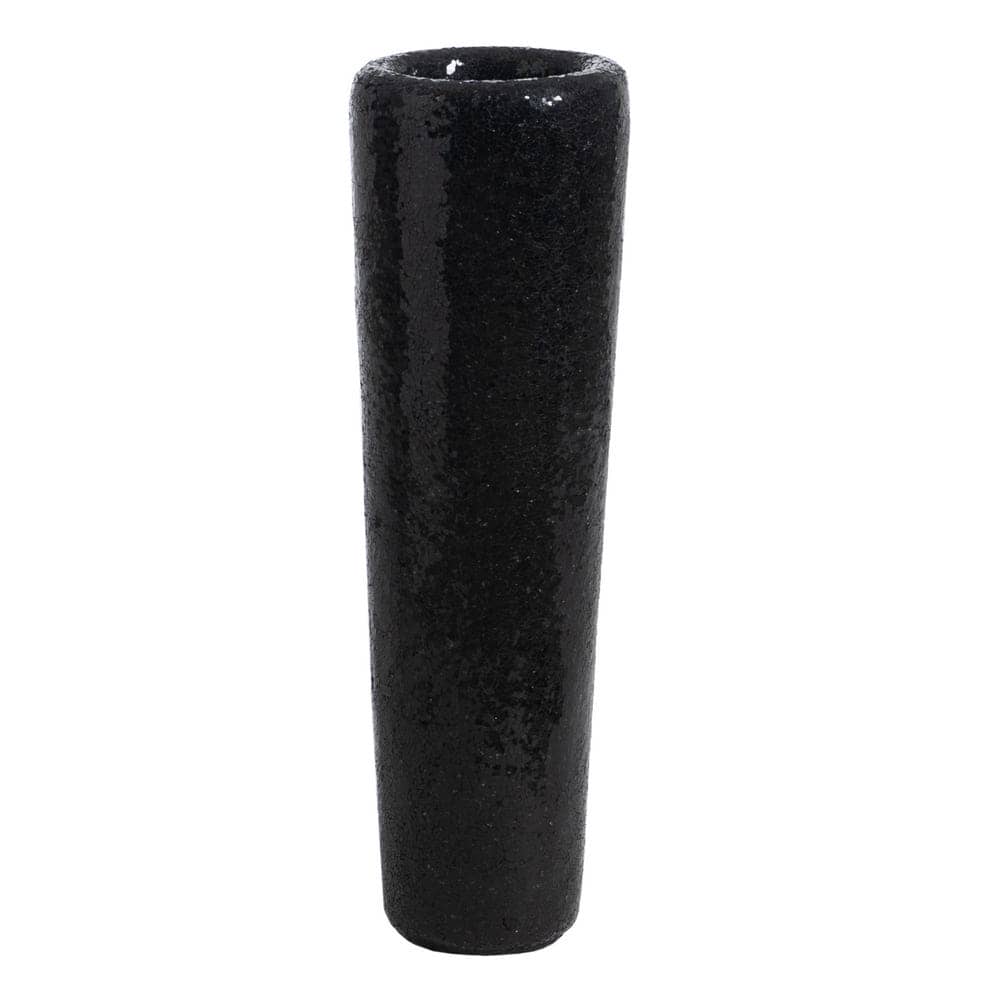 Jarrón Negro de Fibra de Vidrio 25x25x82 cm con Orificio Superior - Imagen 4