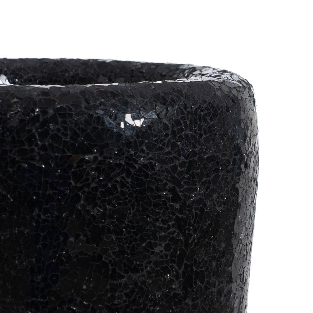 Jarrón Negro de Fibra de Vidrio 25x25x82 cm con Orificio Superior - Imagen 7