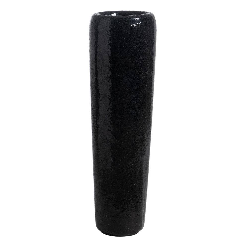 Jarrón Negro de Fibra de Vidrio 30x30x109,5 cm con Orificio Superior - Imagen 4