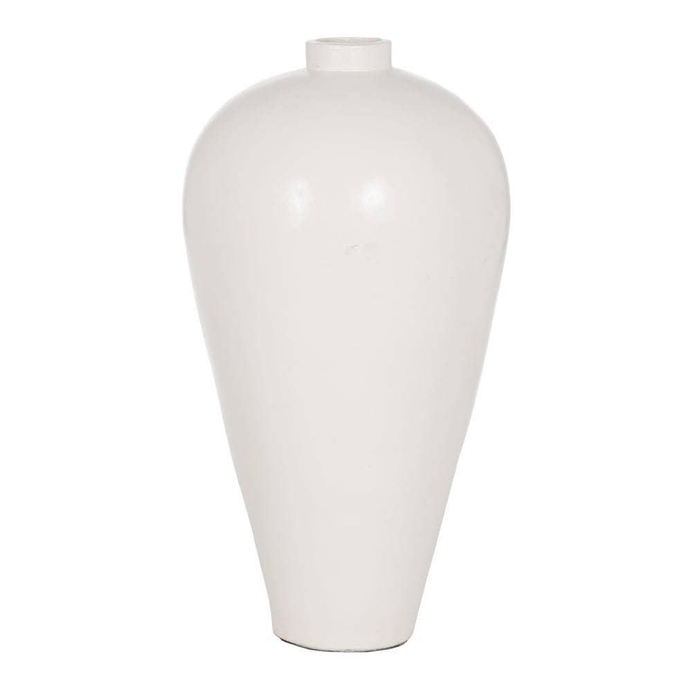 Jarrón Blanco de Terracota 51 x 51 x 100 cm - Sin Drenaje - Imagen 4