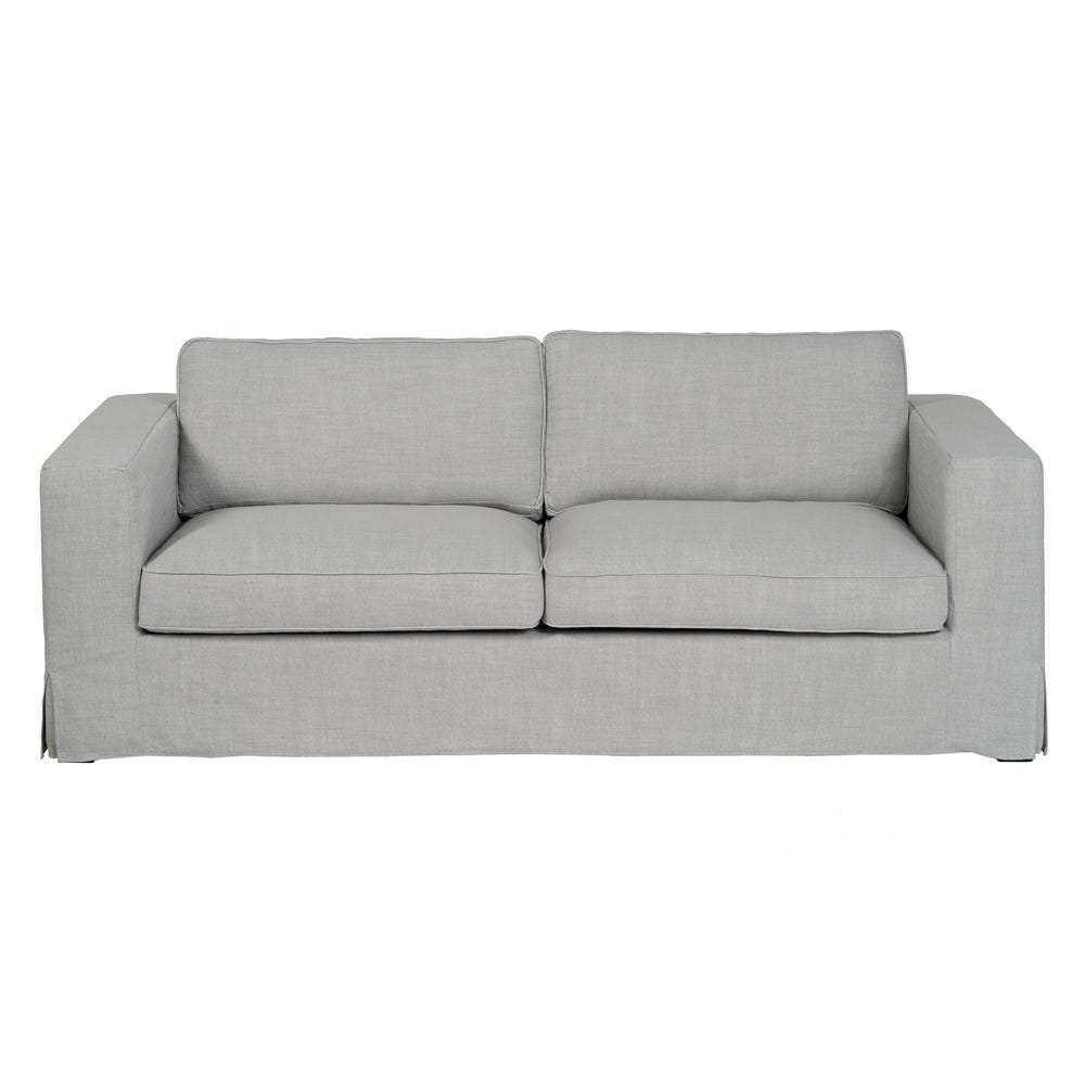 Sofá 3 plazas gris de tela modelo Siena para salón – 222 x 95 x 80 cm - Imagen 2