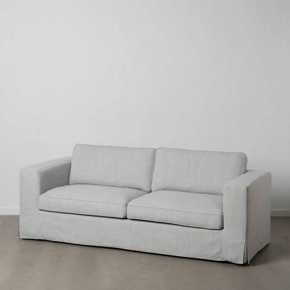 Sofá 3 plazas gris de tela modelo Siena para salón – 222 x 95 x 80 cm - Imagen 13