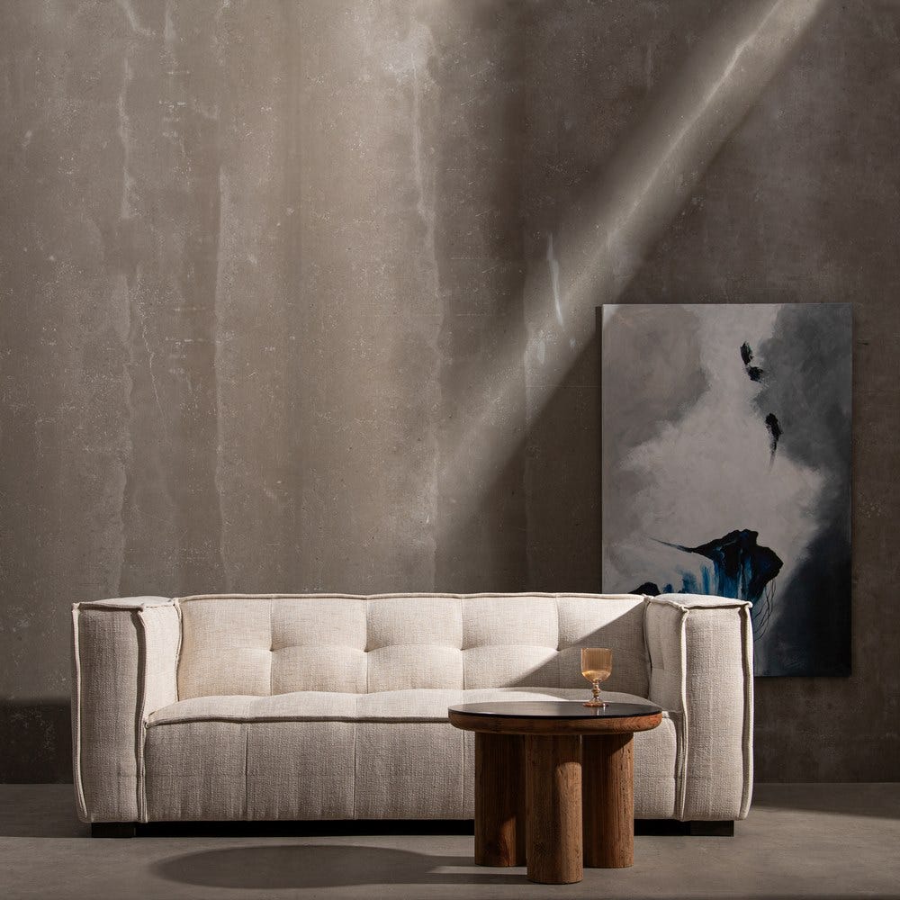Sofá 3 plazas beige de tela modelo Sibaris para salón – 218 x 102 x 77 cm - Imagen 13