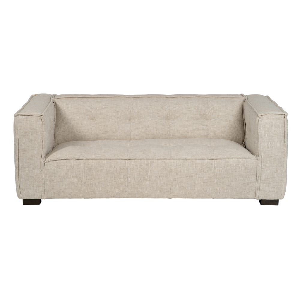 Sofá 3 plazas beige de tela modelo Sibaris para salón – 218 x 102 x 77 cm - Imagen 2