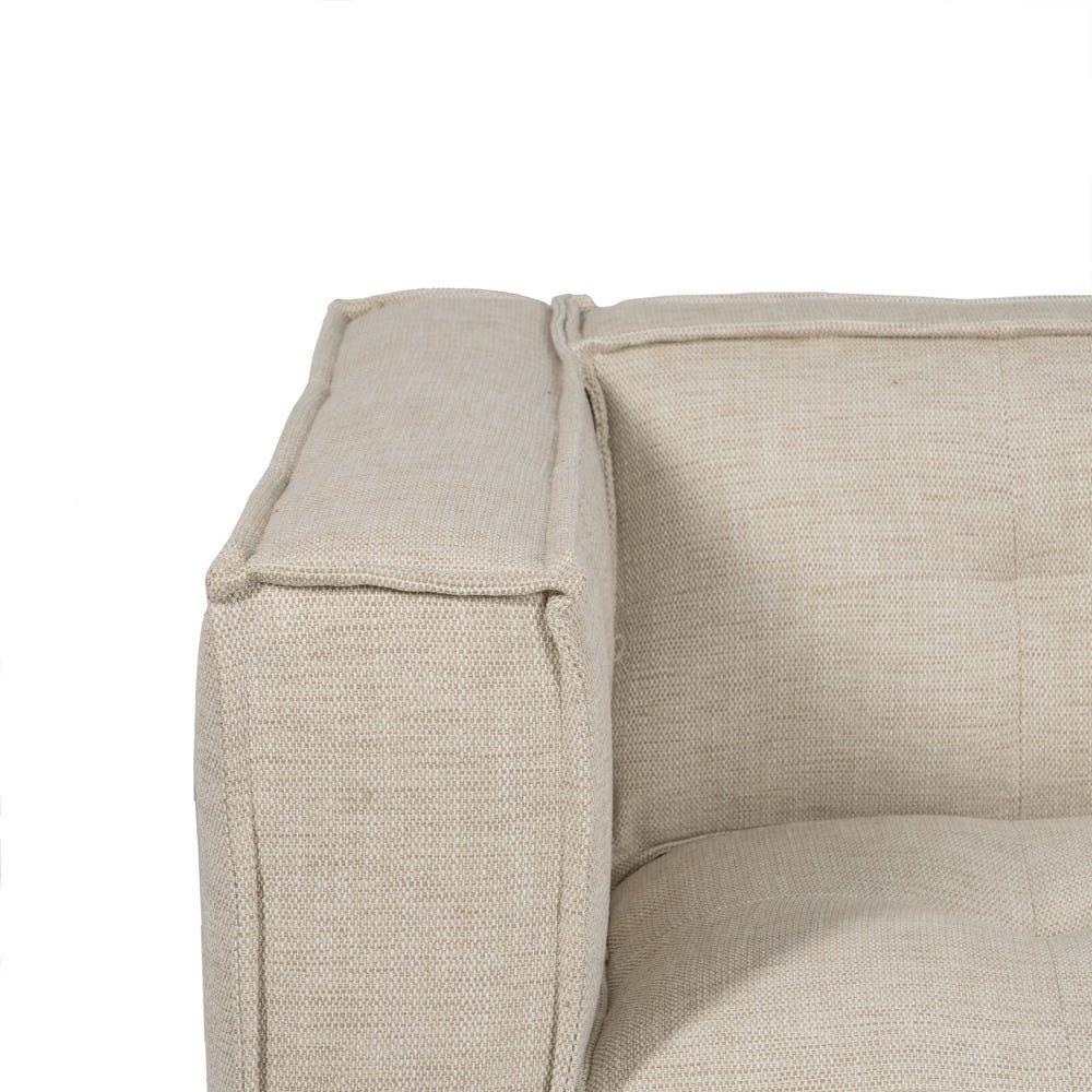 Sofá 3 plazas beige de tela modelo Sibaris para salón – 218 x 102 x 77 cm - Imagen 4