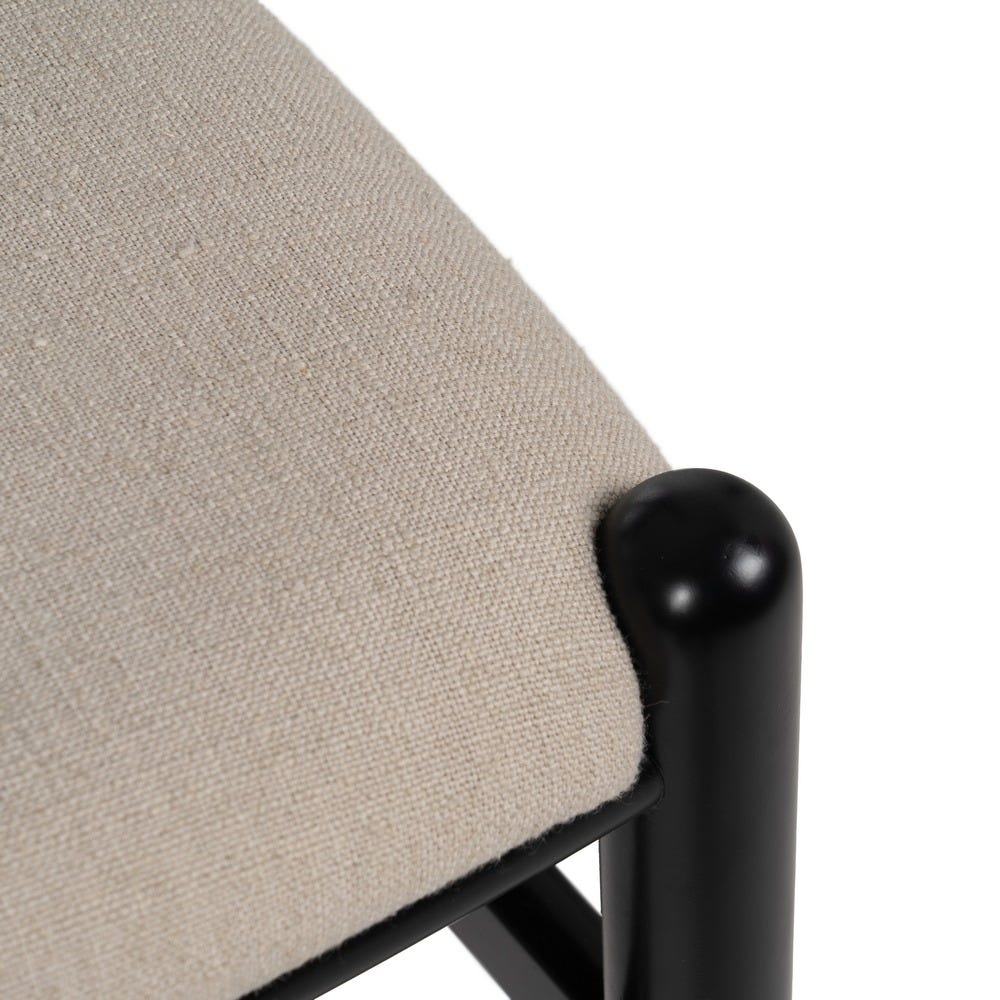 Silla negra tapizada en tela con estructura de madera para comedor – 53 x 55 x 80 cm - Imagen 8