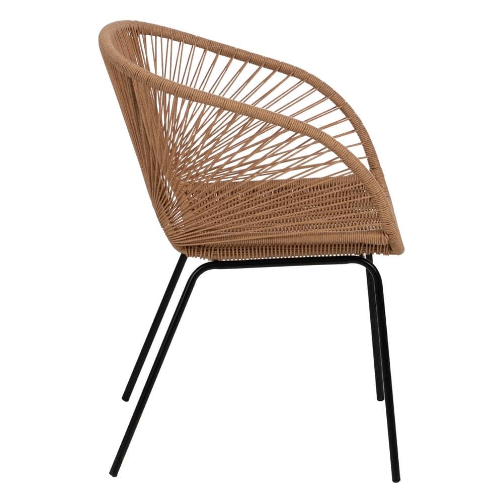 Silla Natural de Polietileno y Acero, 57x58x81 cm, Uso Exterior - Imagen 2