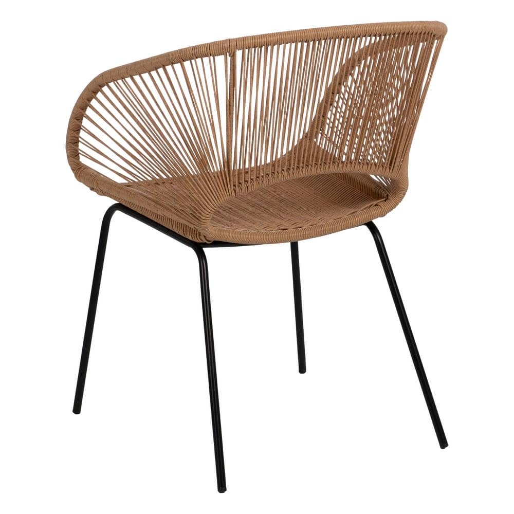 Silla Natural de Polietileno y Acero, 57x58x81 cm, Uso Exterior - Imagen 3