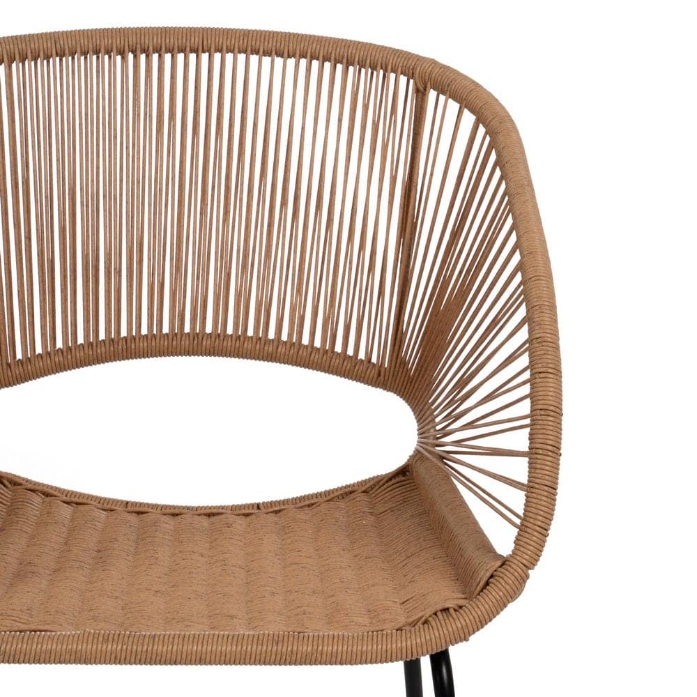 Silla Natural de Polietileno y Acero, 57x58x81 cm, Uso Exterior - Imagen 4