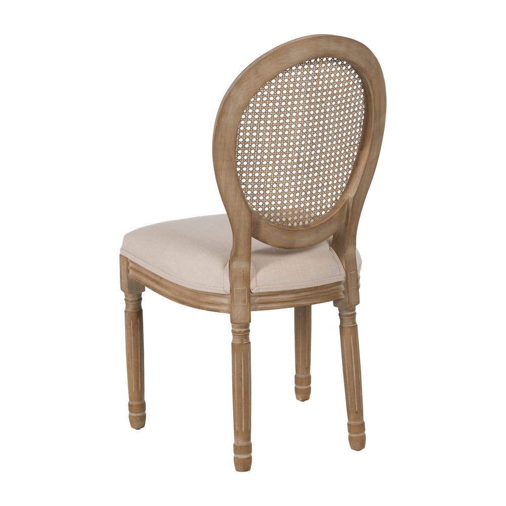 Pack de 2 Sillas Natural-Blanco Madera-Ratán Salón 44 x 46 x 95 cm - Imagen 4