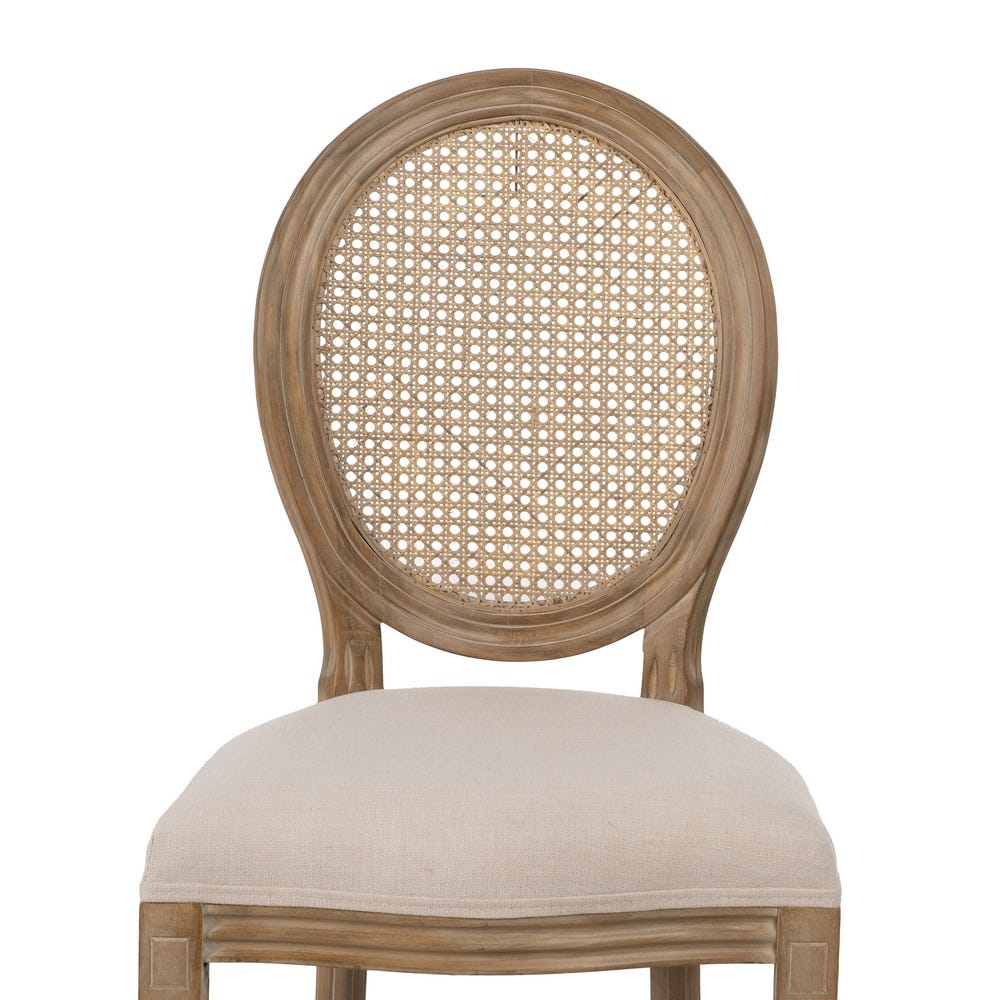 Pack de 2 Sillas Natural-Blanco Madera-Ratán Salón 44 x 46 x 95 cm - Imagen 5