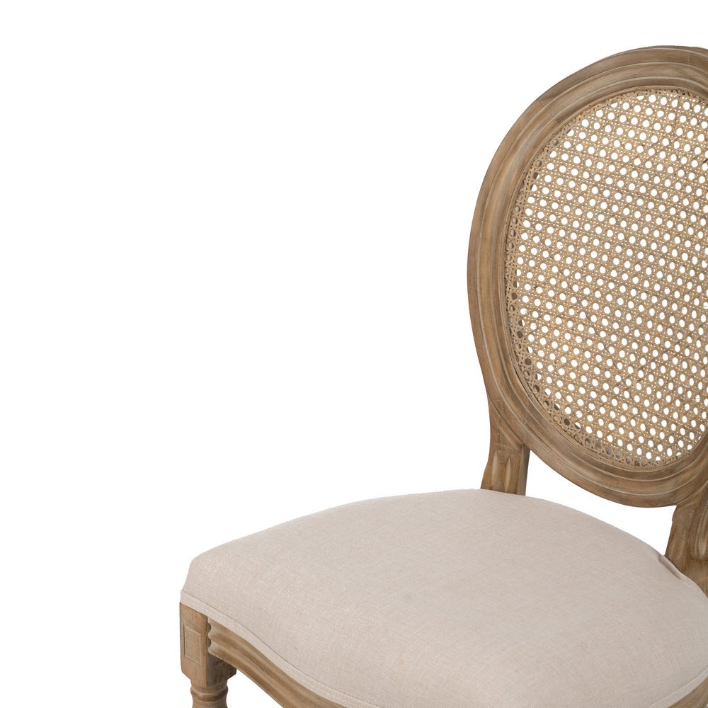 Pack de 2 Sillas Natural-Blanco Madera-Ratán Salón 44 x 46 x 95 cm - Imagen 6