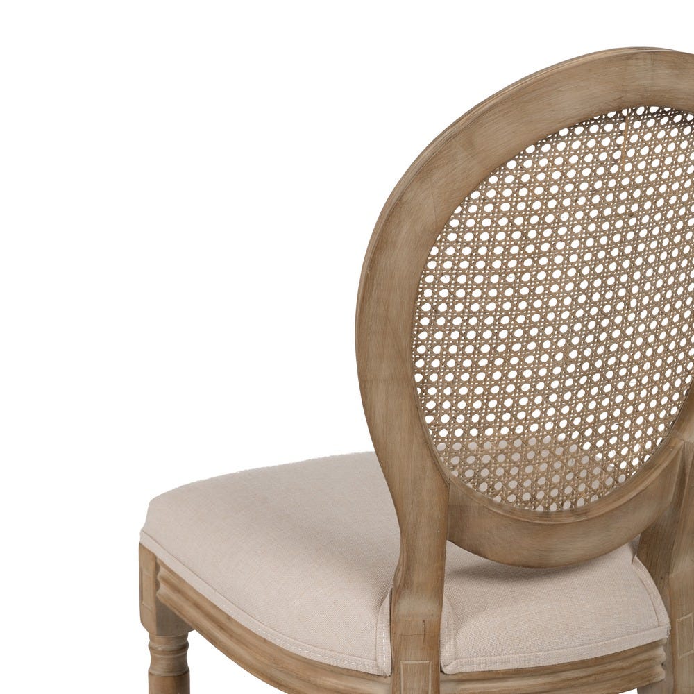 Pack de 2 Sillas Natural-Blanco Madera-Ratán Salón 44 x 46 x 95 cm - Imagen 10
