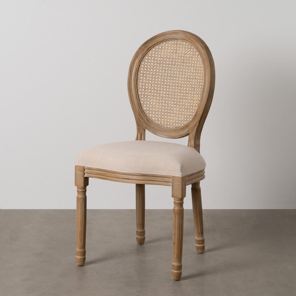 Pack de 2 Sillas Natural-Blanco Madera-Ratán Salón 44 x 46 x 95 cm - Imagen 13