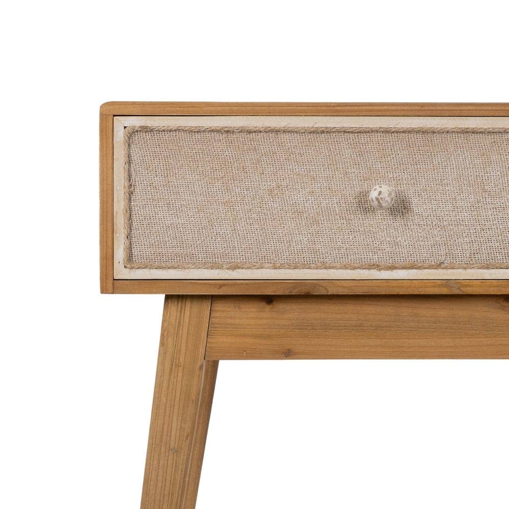 Consola de Madera Natural de Abeto y DM de 115 cm con 2 Cajones - Diseño Elegante y Funcional para Recibidores, Salones y Dormitorios - Imagen 4