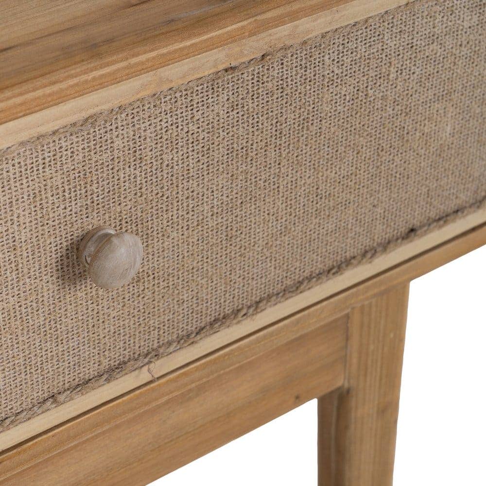 Consola de Madera Natural de Abeto y DM de 115 cm con 2 Cajones - Diseño Elegante y Funcional para Recibidores, Salones y Dormitorios - Imagen 5