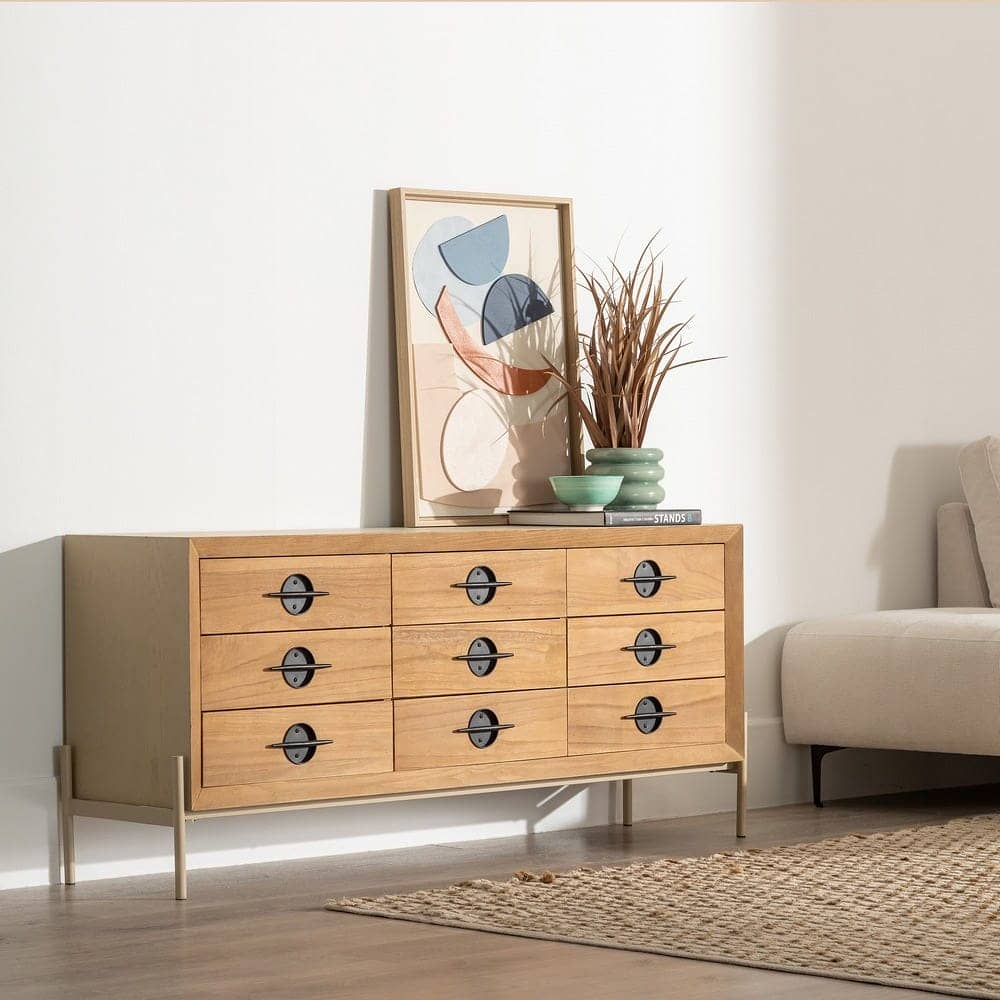 Aparador Blanco de Madera Natural y Metal AIKO 148 cm - Estilo Moderno y Funcionalidad para Salones y Comedores - Imagen 10
