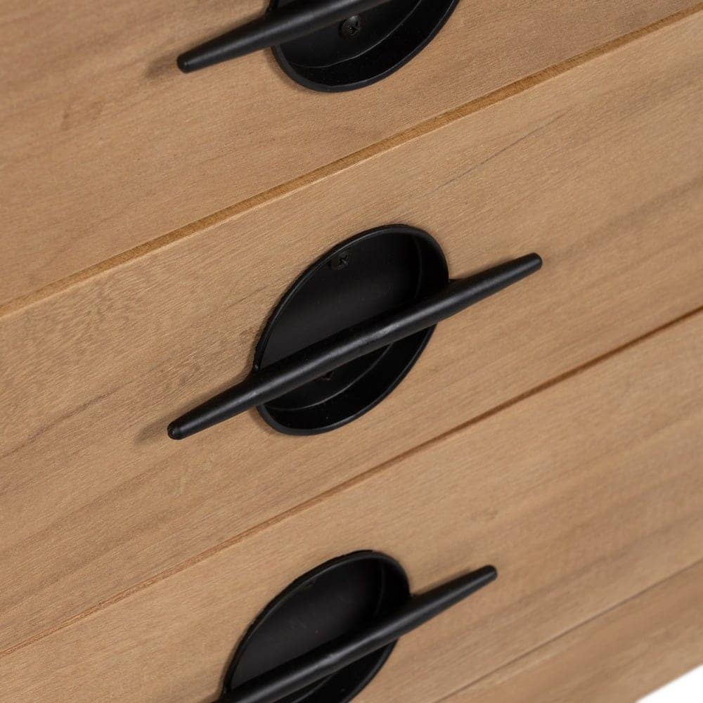 Aparador Blanco de Madera Natural y Metal AIKO 148 cm - Estilo Moderno y Funcionalidad para Salones y Comedores - Imagen 5