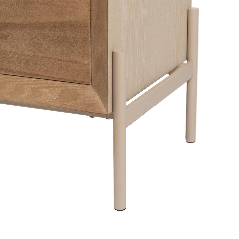 Aparador Blanco de Madera Natural y Metal AIKO 148 cm - Estilo Moderno y Funcionalidad para Salones y Comedores - Imagen 8