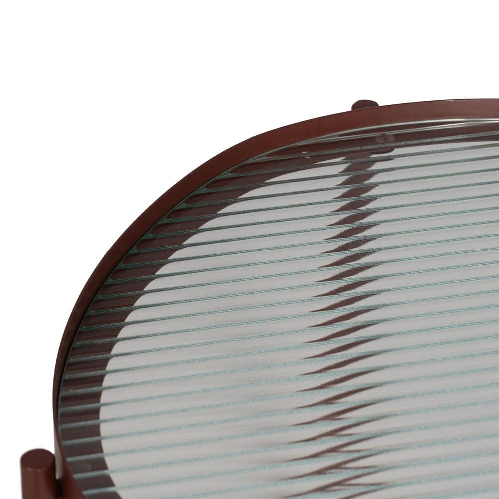 Mesita Teja de Metal y Cristal 54 cm - Diseño Moderno y Elegante para Salones y Dormitorios - Imagen 2