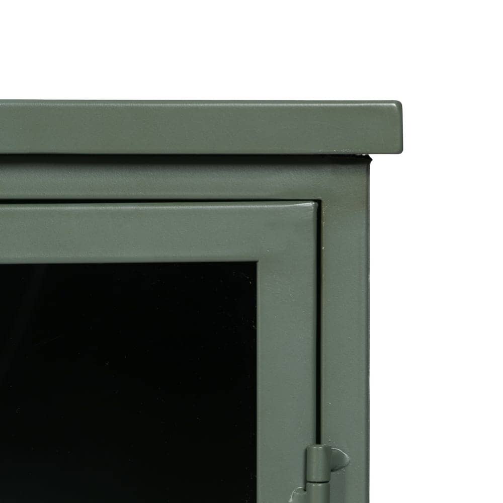 Mueble Auxiliar Verde Menta de Cristal y Hierro - 76 cm con Estante y Puerta (39.5x61 cm) - Imagen 7