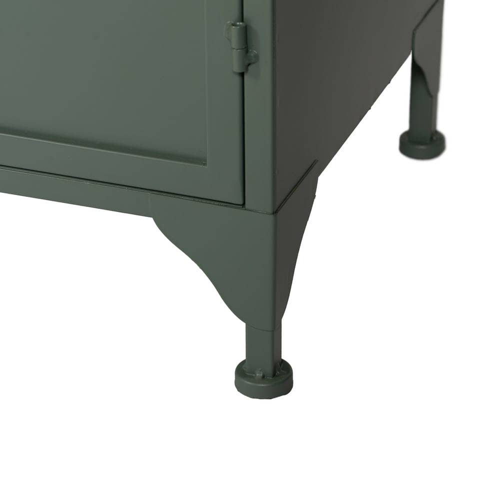 Mueble Auxiliar Verde Menta de Cristal y Hierro - 76 cm con Estante y Puerta (39.5x61 cm) - Imagen 9