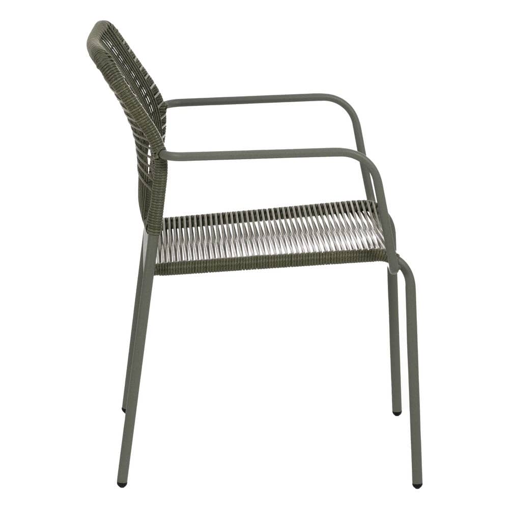 Silla Apilable Verde de Polietileno y Acero 53x63x78 cm - Imagen 2