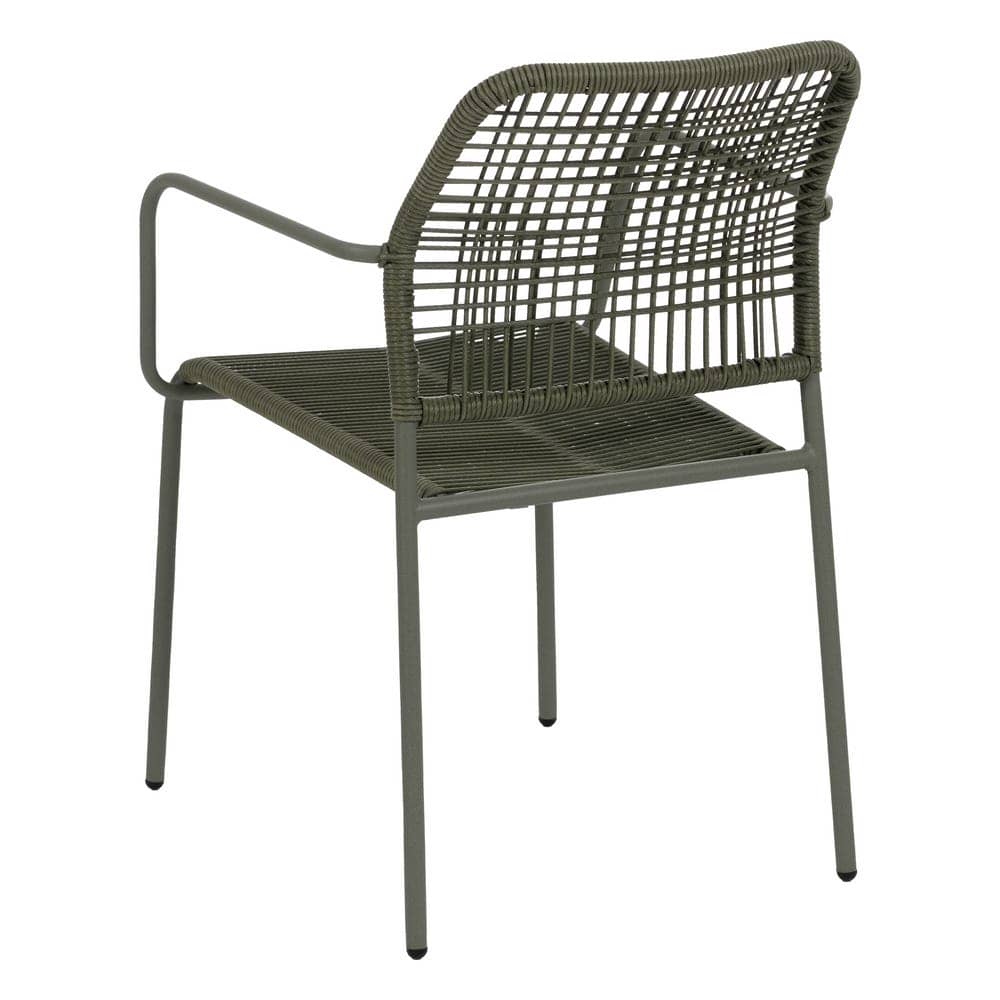 Silla Apilable Verde de Polietileno y Acero 53x63x78 cm - Imagen 3