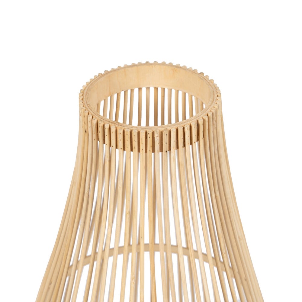 Farol Portavelas Natural Bambú 30 x 30 x 55 cm - Imagen 3