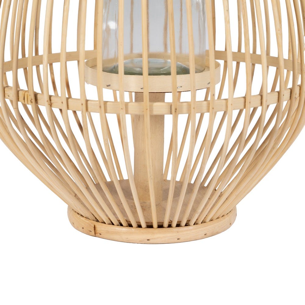 Farol Portavelas Natural Bambú 30 x 30 x 55 cm - Imagen 6