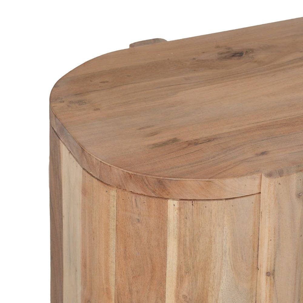 Mueble TV de Acacia con Cristal 180 cm - Elegante y Funcional para Salones Modernos - Imagen 3