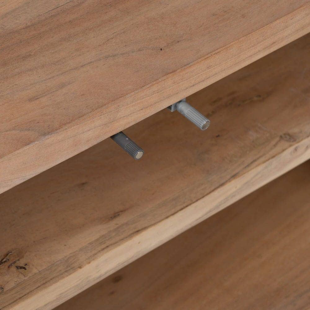 Mueble TV de Acacia con Cristal 180 cm - Elegante y Funcional para Salones Modernos - Imagen 6