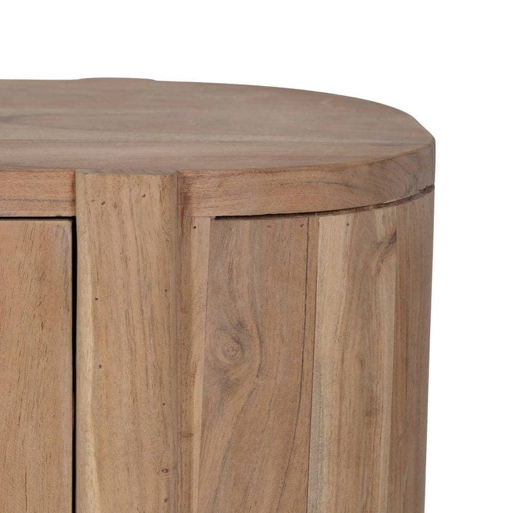 Mueble TV de Acacia con Cristal 180 cm - Elegante y Funcional para Salones Modernos - Imagen 9