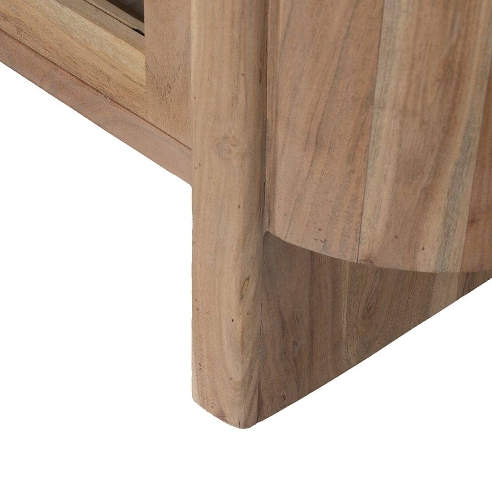 Mueble TV de Acacia con Cristal 180 cm - Elegante y Funcional para Salones Modernos - Imagen 10