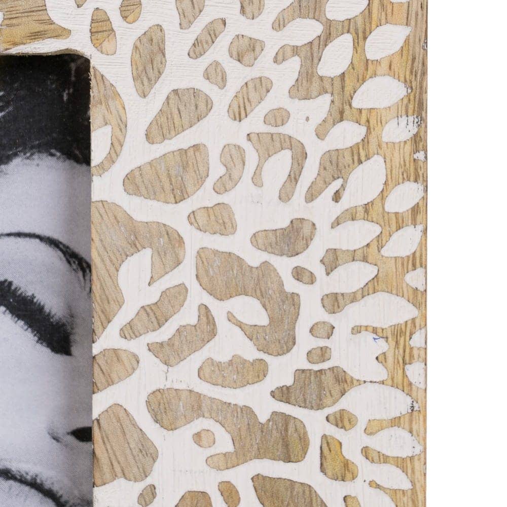 Portafotos de Madera de Mango Blanco-Natural 23x2x28 cm - Imagen 5