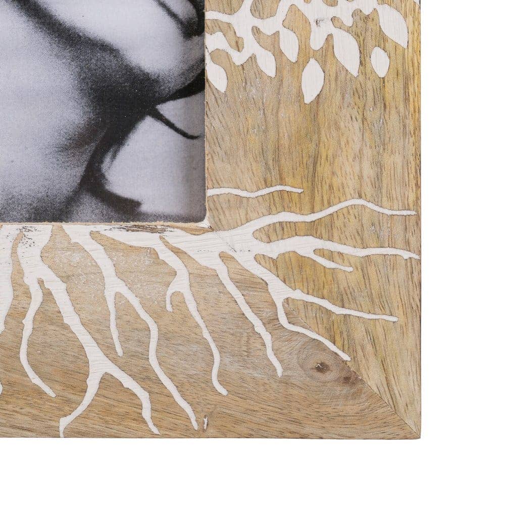 Portafotos de Madera de Mango Blanco-Natural 23x2x28 cm - Imagen 6