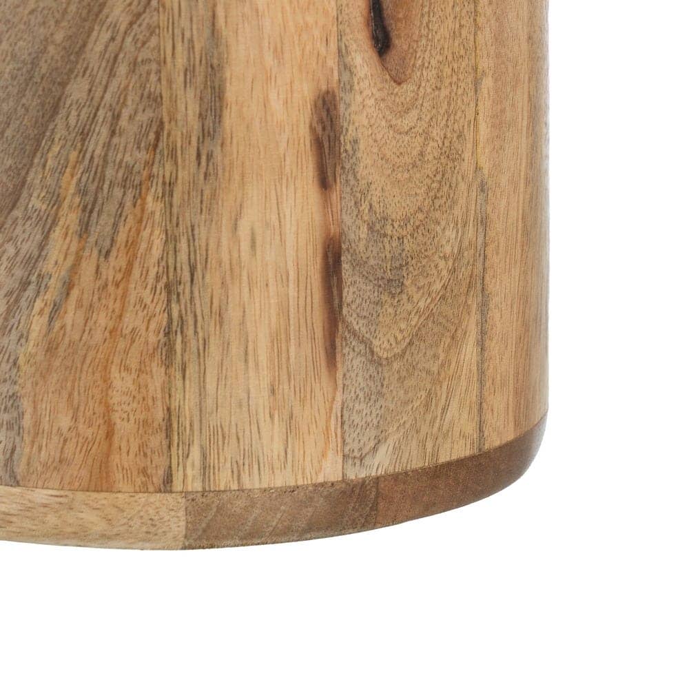 Tarro Blanco-Natural de Madera de Mango 15x15x15 cm - Set de 2 - Imagen 2