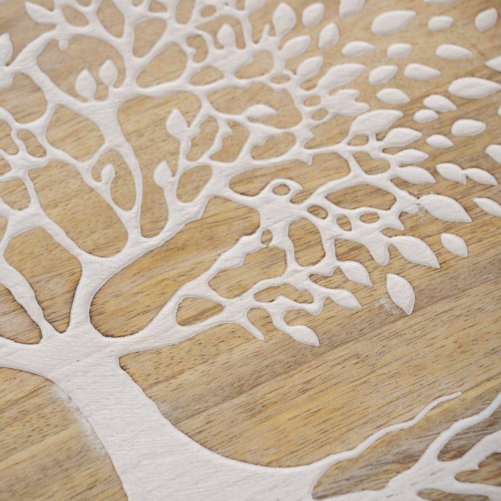 Bandeja de Madera de Mango Blanco-Natural 35x35x5 cm - Imagen 5