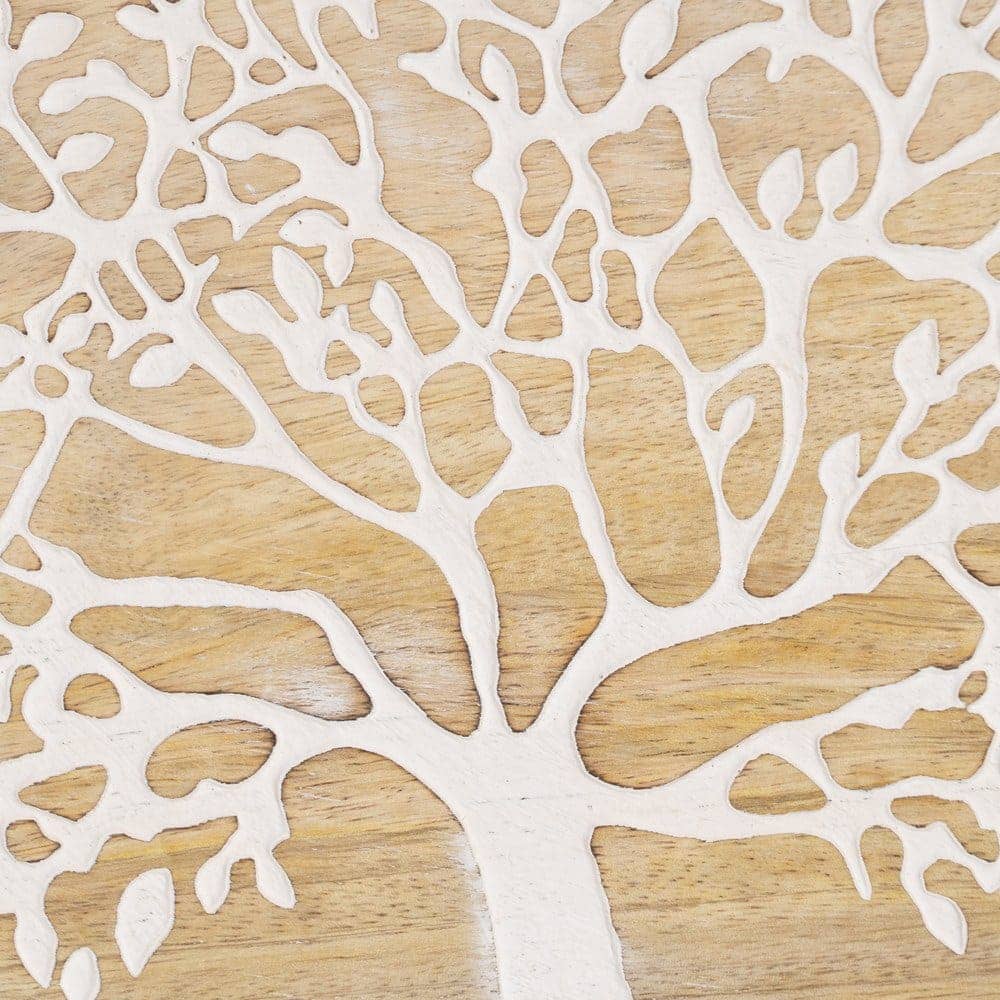 Bandeja de Madera de Mango Blanco-Natural 35x35x5 cm - Imagen 6