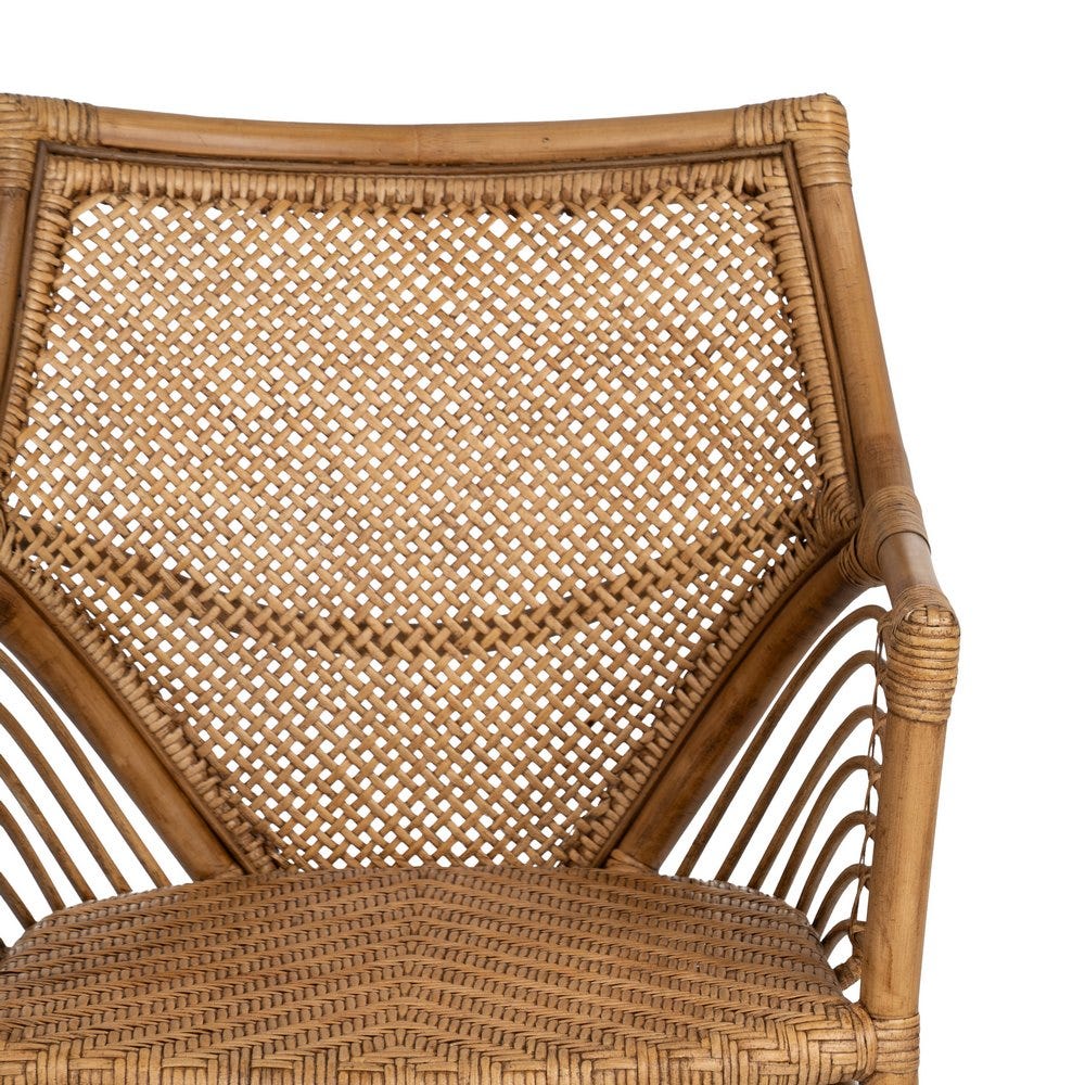 Sillón de ratán marrón para decoración – 56 x 54 x 84 cm - Imagen 4