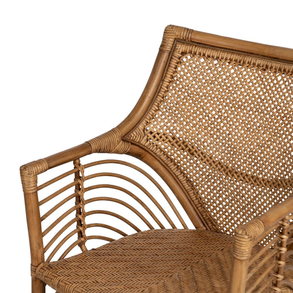 Sillón de ratán marrón para decoración – 56 x 54 x 84 cm - Imagen 5